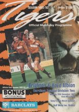Hull City v Brighton and Hove Albion 28-Dec-1992