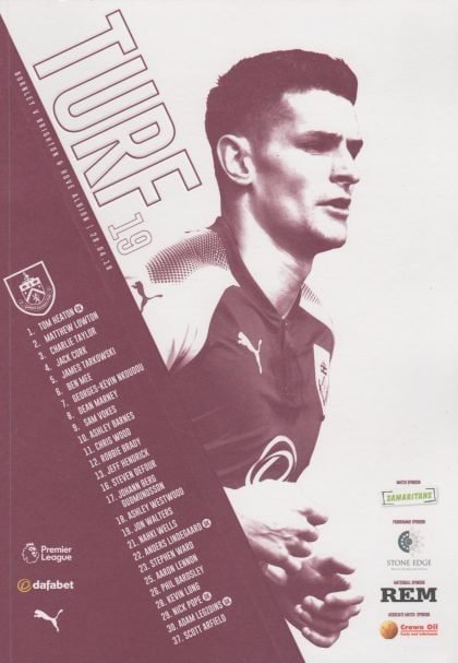 Burnley v Brighton and Hove Albion  28-Apr-2018