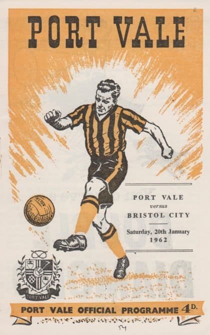 Port Vale v Bristol City 20-Jan-1962