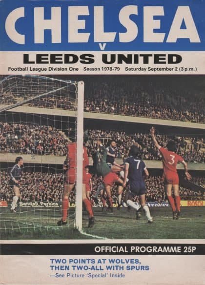 Chelsea v Leeds United  02-Sep-1978