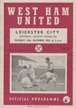 West Ham United v Leicester City 16-Nov-1963