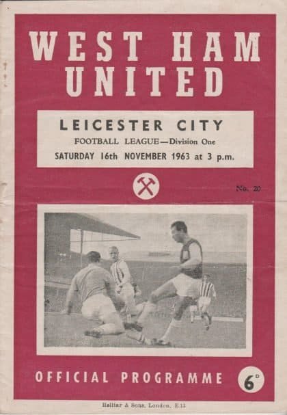West Ham United v Leicester City 16-Nov-1963
