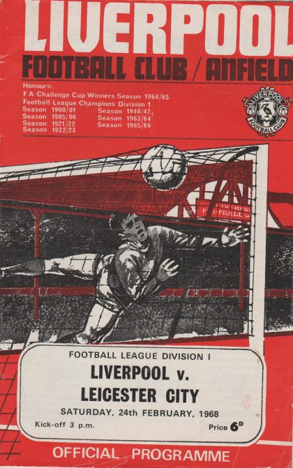 Liverpool v Leicester City 24-Feb-1968
