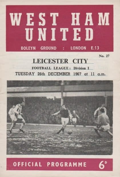 West Ham United v Leicester City 26-Dec-1967