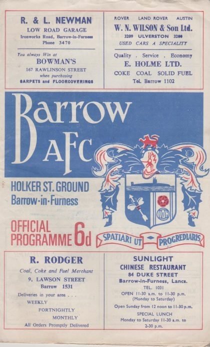 Barrow v Leicester City 27-Jan-1968