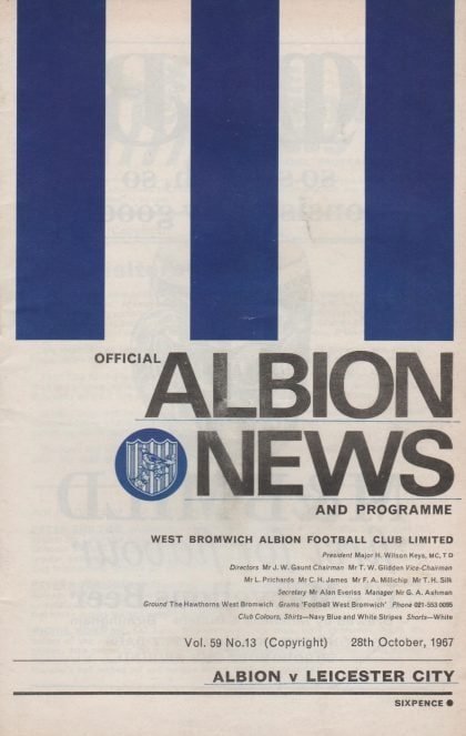 West Bromwich Albion v Leicester City 28-Oct-1967