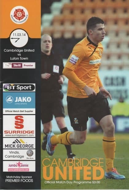 Cambridge United v Luton Town 11-Mar-2014