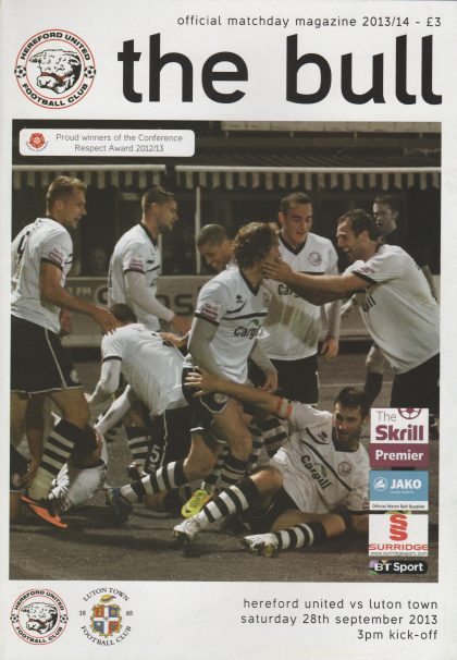 Hereford United v Luton Town 28-Sep-2013