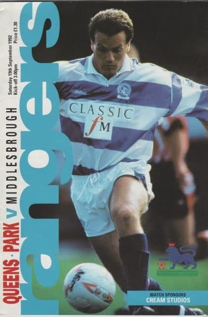 Queens Park Rangers v Middlesbrough 19-Sep-1992
