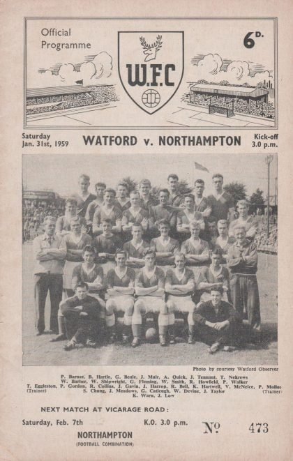 Watford v Northampton Town 31-Jan-1959