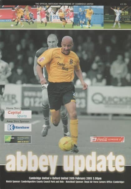 Cambridge United v Oxford United  26-Feb-2005