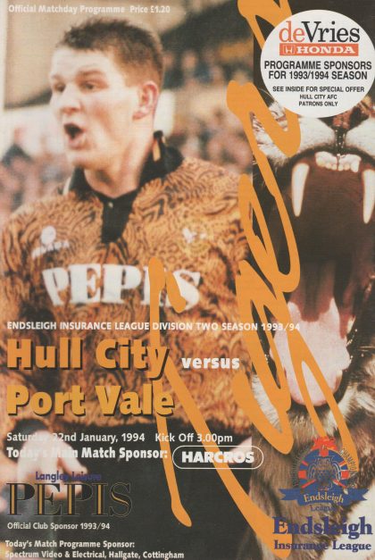 Hull City v Port Vale  22-Jan-1994