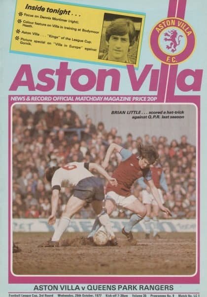 Aston Villa v Queens Park Rangers 26-Oct-1977