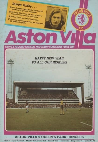 Aston Villa v Queens Park Rangers 02-Jan-1978