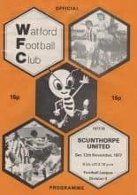 Watford v Scunthorpe United 12-Nov-1977