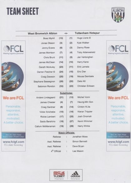 West Bromwich Albion v Tottenham Hotspur 05-Dec-2015