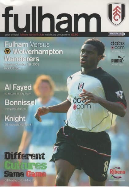 Fulham v Wolverhampton Wanderers 18-Oct-2003