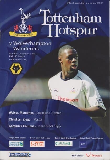 Tottenham Hotspur v Wolverhampton Wanderers 06-Dec-2003