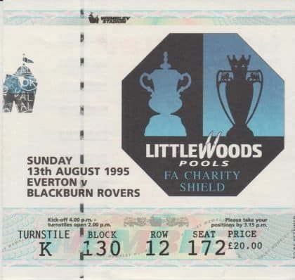 Everton v Blackburn Rovers 13-Aug-1995