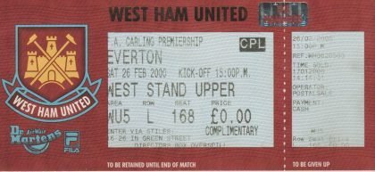 West Ham United v Everton 26-Feb-2000
