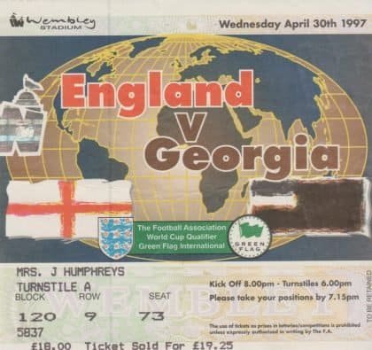 England v Georgia  30-Apr-1997