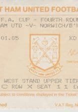 West Ham United v Norwich City  26-Jan-1985