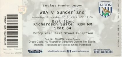 West Bromwich Albion v Sunderland 17-Oct-2015
