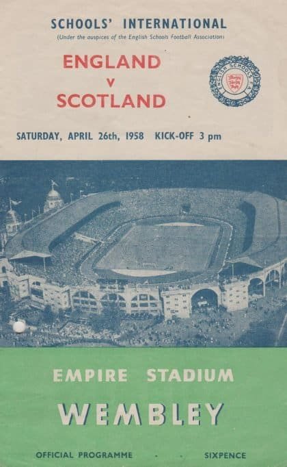 England Schoolboys v Scotland Schoolboys 26-Apr-1958
