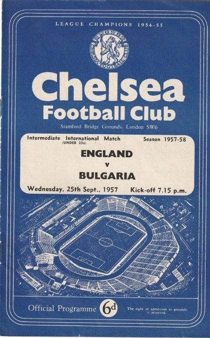 England u23 v Bulgaria u23   25-Sep-1957