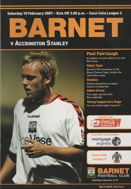 Barnet v Accrington Stanley  10-Feb-2007