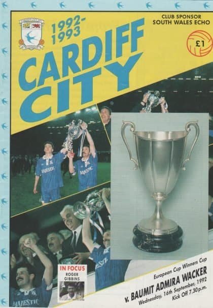 Cardiff City v Admira Wacker  16-Sep-1992