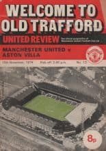 Manchester United v Aston Villa 16-Nov-1974