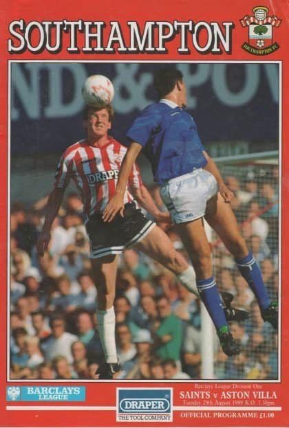 Southampton v Aston Villa 29-Aug-1989