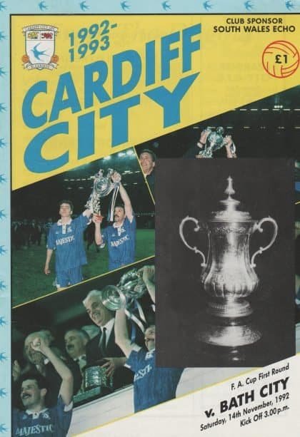 Cardiff City v Bath City  14-Nov-1992