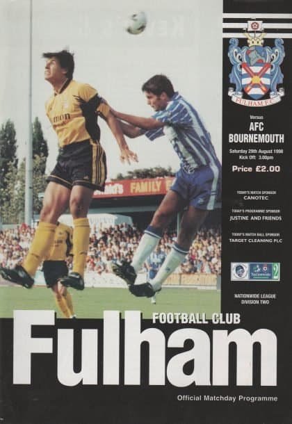 Fulham v AFC Bournemouth 29-Aug-1998