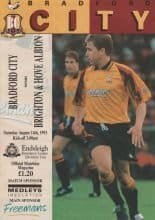 Bradford City v Brighton and Hove Albion 14-Aug-1993