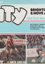 Manchester City v Brighton and Hove Albion  28-Mar-1981