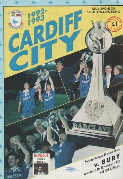 Cardiff City v Bury 28-Nov-1992