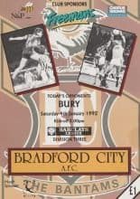 Bradford City v Bury 04-Jan-1992