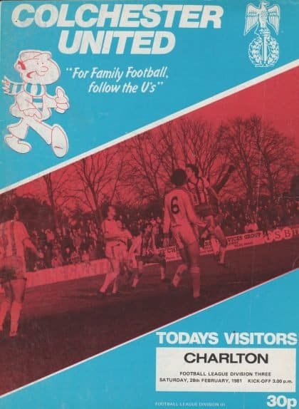 Colchester United v Charlton Athletic 28-Feb-1981