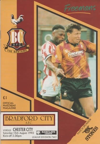 Bradford City v Chester City 15-Aug-1992