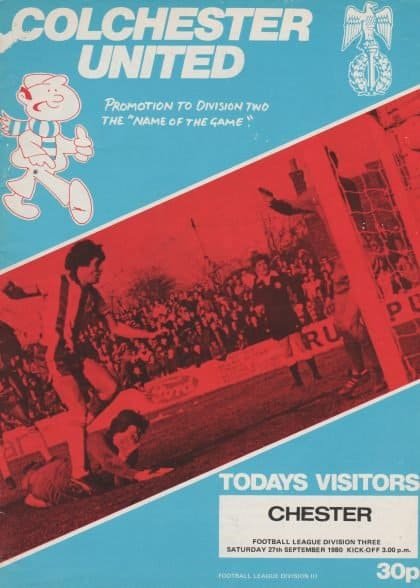 Colchester United v Chester  27-Sep-1980