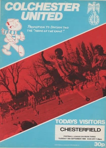 Colchester United v Chesterfield 16-Sep-1980