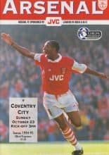 Arsenal v Coventry City 23-Oct-1994