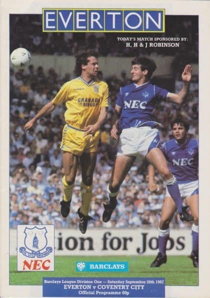 Everton v Coventry City 26-Sep-1987