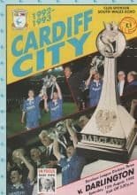 Cardiff City v Darlington 15-Aug-1992