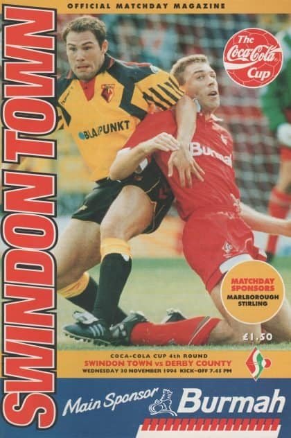 Swindon Town v Derby County 30-Nov-1994