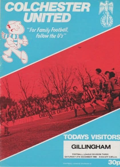 Colchester United v Gillingham 27-Dec-1980