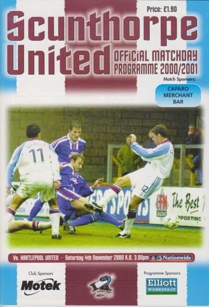 Scunthorpe United v Hartlepool United  04-Nov-2000