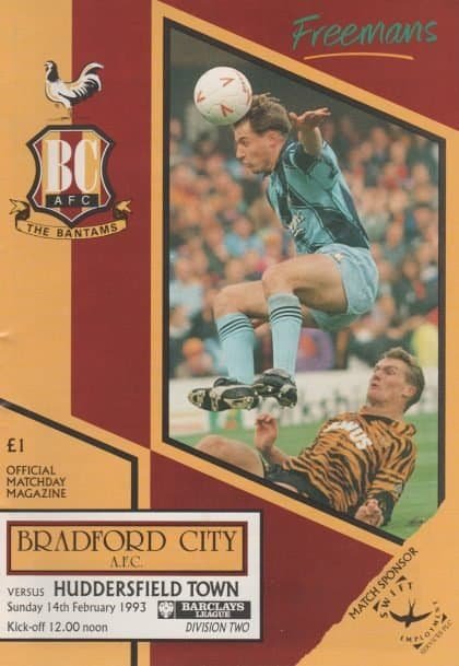 Bradford City v Huddersfield Town  14-Feb-1993